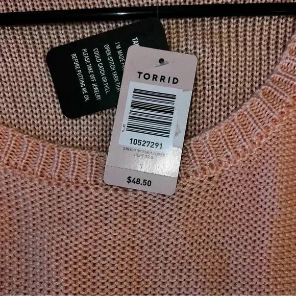 NWT Torrid Women's Lightweight Open Knit Sweater Peach Size 1 - Picture 3 of 8